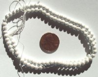 16 inch strand of 4mm Round White Pearl Magnetic Hematite
